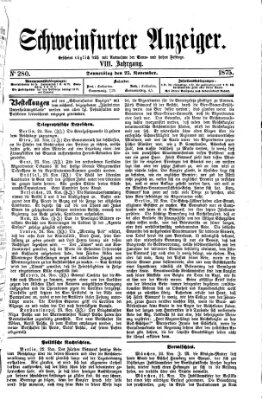 Schweinfurter Anzeiger Donnerstag 25. November 1875