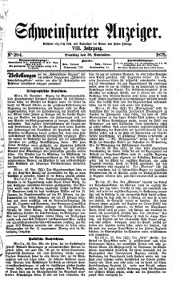 Schweinfurter Anzeiger Dienstag 30. November 1875