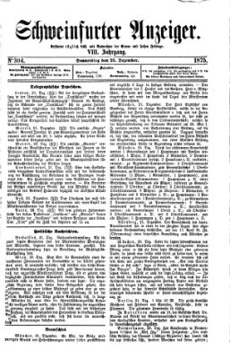 Schweinfurter Anzeiger Donnerstag 23. Dezember 1875