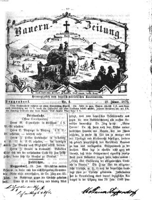 Bauern-Zeitung Donnerstag 21. Januar 1875