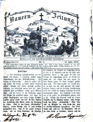 Bauern-Zeitung Donnerstag 18. Februar 1875