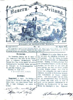 Bauern-Zeitung Donnerstag 22. April 1875