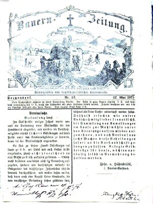 Bauern-Zeitung Donnerstag 27. Mai 1875