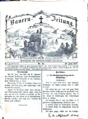 Bauern-Zeitung Donnerstag 10. Juni 1875