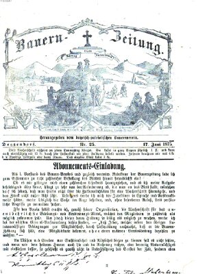 Bauern-Zeitung Donnerstag 17. Juni 1875