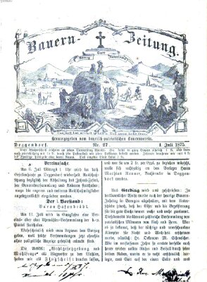 Bauern-Zeitung Donnerstag 1. Juli 1875