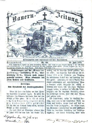 Bauern-Zeitung Donnerstag 15. Juli 1875