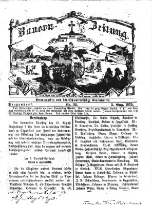 Bauern-Zeitung Donnerstag 5. August 1875