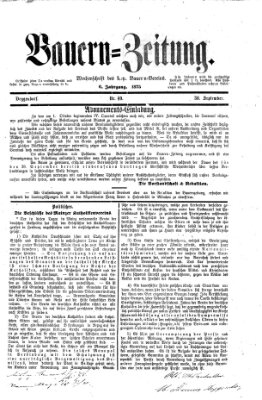 Bauern-Zeitung Donnerstag 30. September 1875