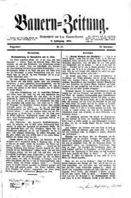 Bauern-Zeitung Donnerstag 18. November 1875