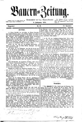 Bauern-Zeitung Donnerstag 25. November 1875