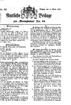 Der Grenzbote Sonntag 11. April 1875