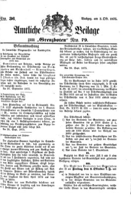 Der Grenzbote Sonntag 3. Oktober 1875