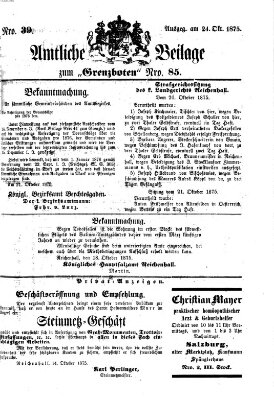 Der Grenzbote Sonntag 24. Oktober 1875