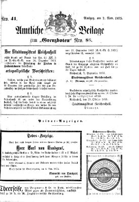 Der Grenzbote Sonntag 7. November 1875