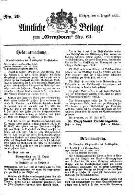 Der Grenzbote Sonntag 1. August 1875