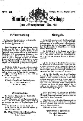 Der Grenzbote Sonntag 15. August 1875