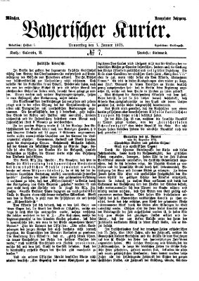 Bayerischer Kurier Donnerstag 7. Januar 1875