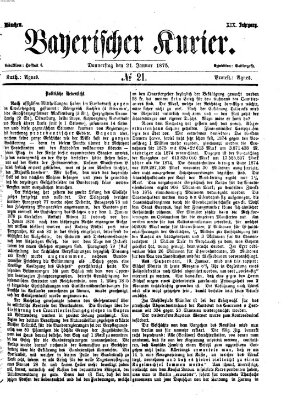 Bayerischer Kurier Donnerstag 21. Januar 1875