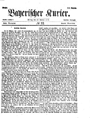 Bayerischer Kurier Freitag 22. Januar 1875