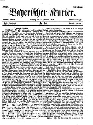 Bayerischer Kurier Samstag 13. Februar 1875