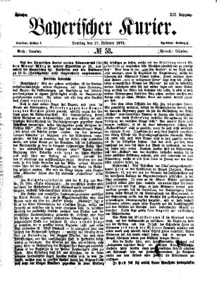 Bayerischer Kurier Samstag 27. Februar 1875