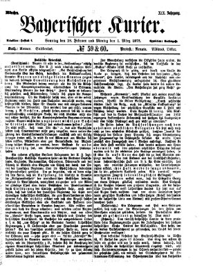 Bayerischer Kurier Montag 1. März 1875