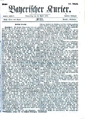 Bayerischer Kurier Donnerstag 22. April 1875