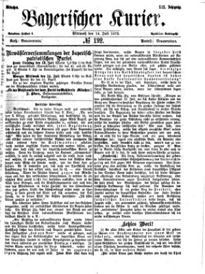 Bayerischer Kurier Mittwoch 14. Juli 1875