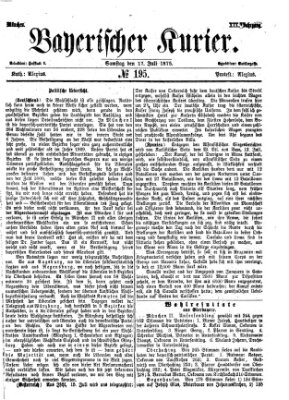 Bayerischer Kurier Samstag 17. Juli 1875