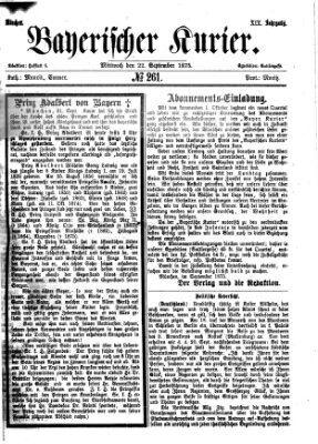 Bayerischer Kurier Mittwoch 22. September 1875