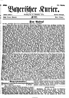 Bayerischer Kurier Dienstag 16. November 1875