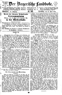 Der Bayerische Landbote Dienstag 20. April 1875