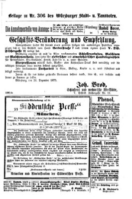 Würzburger Stadt- und Landbote Freitag 24. Dezember 1875