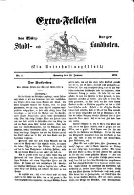 Extra-Felleisen (Würzburger Stadt- und Landbote) Sonntag 10. Januar 1875