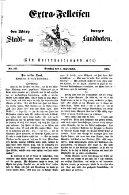 Extra-Felleisen (Würzburger Stadt- und Landbote) Dienstag 7. September 1875