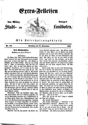 Extra-Felleisen (Würzburger Stadt- und Landbote) Dienstag 30. November 1875