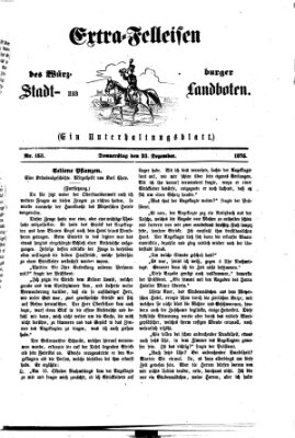 Extra-Felleisen (Würzburger Stadt- und Landbote) Donnerstag 23. Dezember 1875