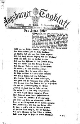 Augsburger Tagblatt Donnerstag 2. September 1875