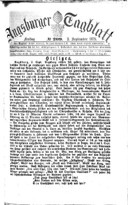 Augsburger Tagblatt Freitag 3. September 1875