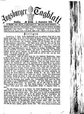 Augsburger Tagblatt Samstag 4. September 1875