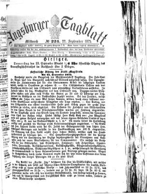 Augsburger Tagblatt Mittwoch 22. September 1875