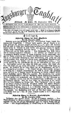 Augsburger Tagblatt Mittwoch 29. September 1875