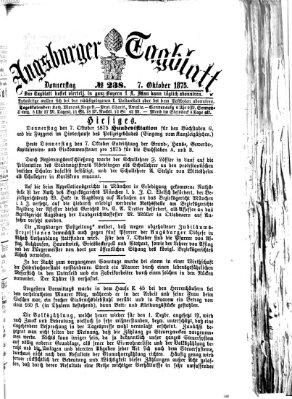 Augsburger Tagblatt Donnerstag 7. Oktober 1875