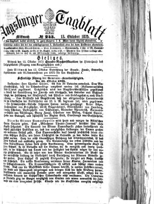 Augsburger Tagblatt Mittwoch 13. Oktober 1875