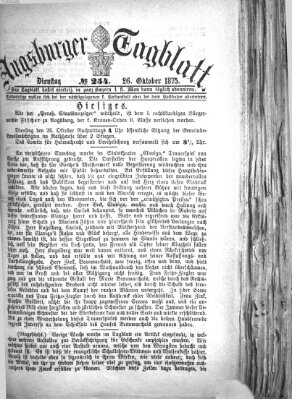 Augsburger Tagblatt Dienstag 26. Oktober 1875