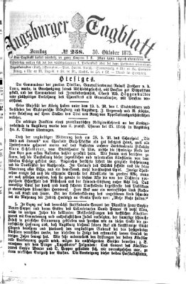 Augsburger Tagblatt Samstag 30. Oktober 1875