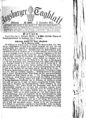 Augsburger Tagblatt Mittwoch 3. November 1875