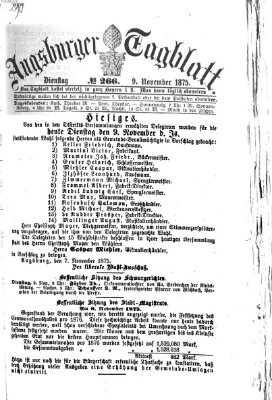 Augsburger Tagblatt Dienstag 9. November 1875