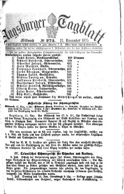 Augsburger Tagblatt Mittwoch 17. November 1875